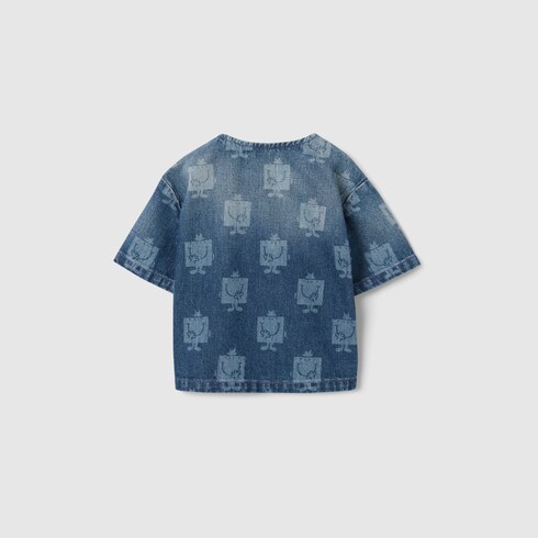 Baby-T-Shirt aus Denim mit Print
