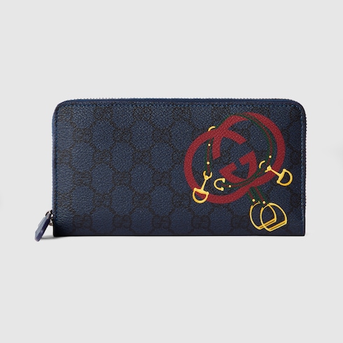 GG zip around wallet with print