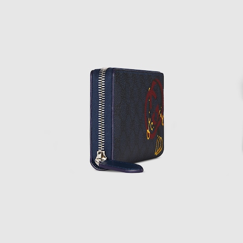 Cartera con cremallera, GG y estampado