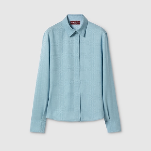 Bluse aus Seidenjacquard mit GG