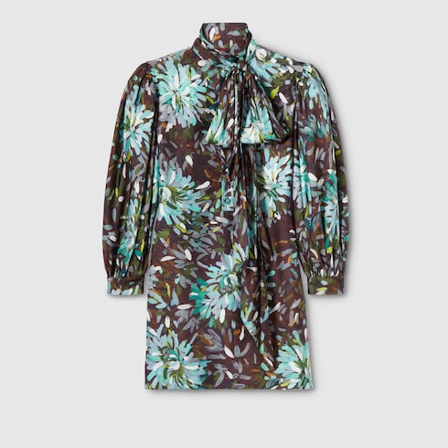 Kleid aus Seidentwill mit Print