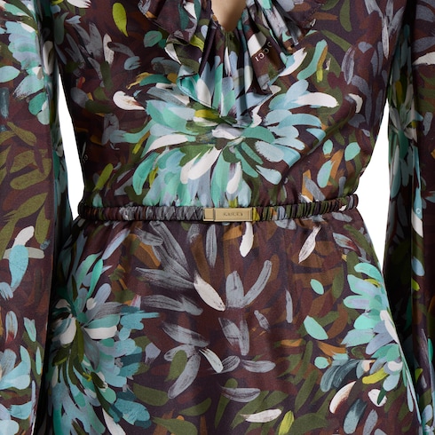 Robe en twill de soie imprimé