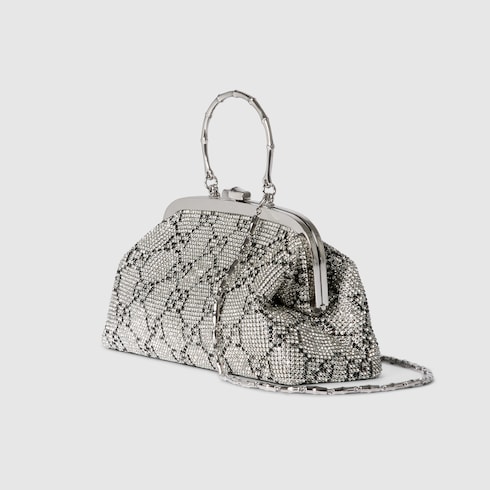 Crystal medium evening top handle bag