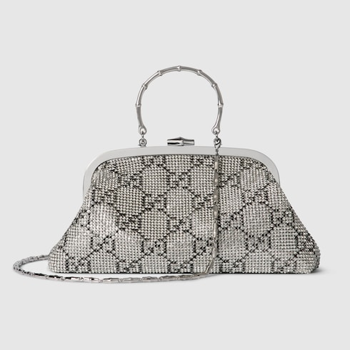 Mittelgroße Abend-Henkeltasche mit Kristallen