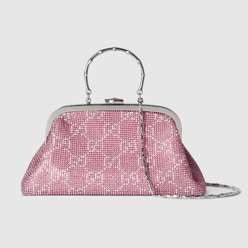 Crystal medium evening top handle bag