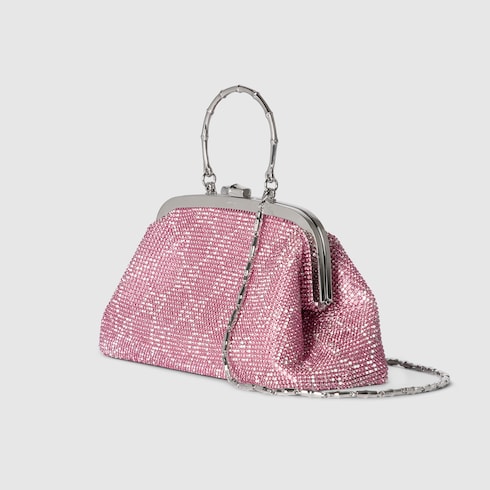 Crystal medium evening top handle bag