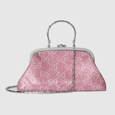Crystal medium evening top handle bag