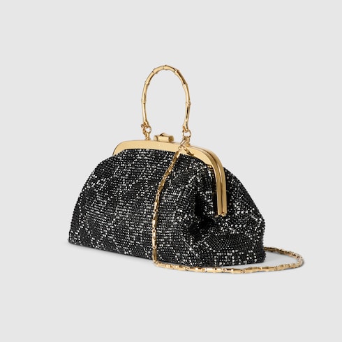 Mittelgroße Abend-Henkeltasche mit Kristallen