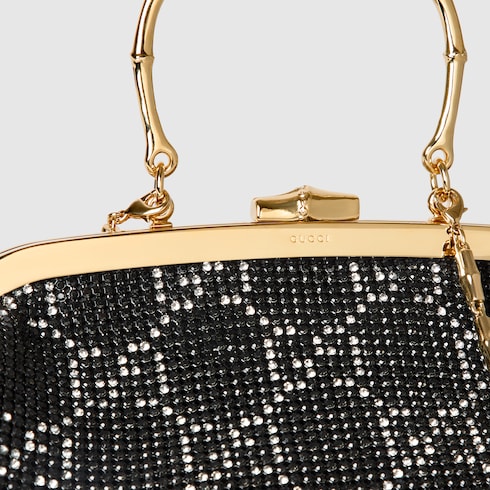 Crystal medium evening top handle bag