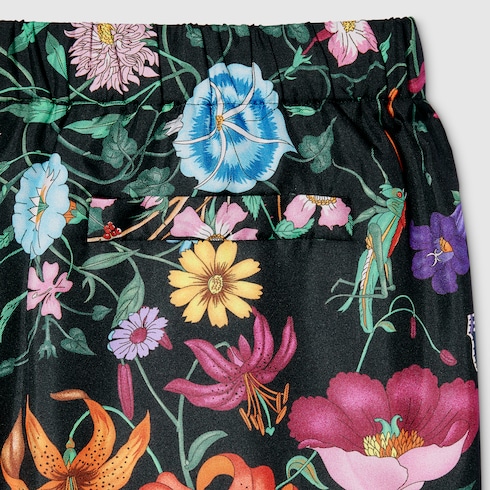 Pantalone in twill di seta stampato