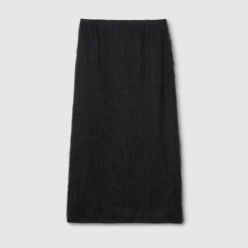 Fringed fil coupé fabric skirt