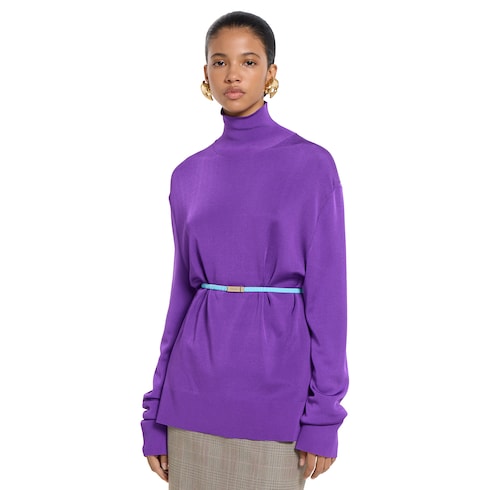 Crêpe fabric turtleneck