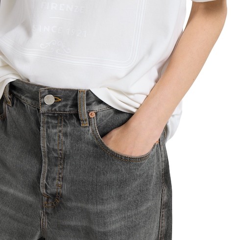 Pantalone a gamba larga in denim