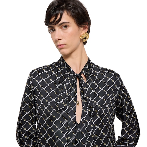 Kleid aus Seidentwill mit Print