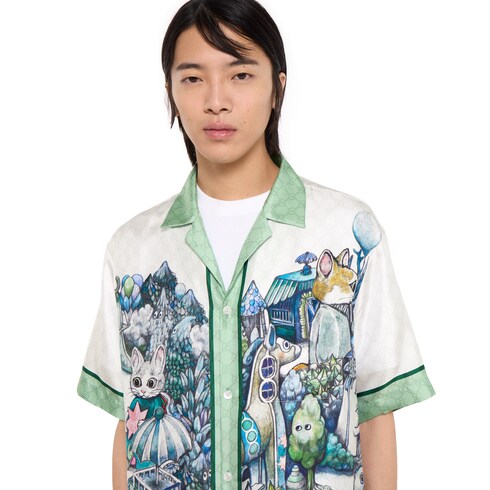Yuko Higuchi silk twill bowling shirt 