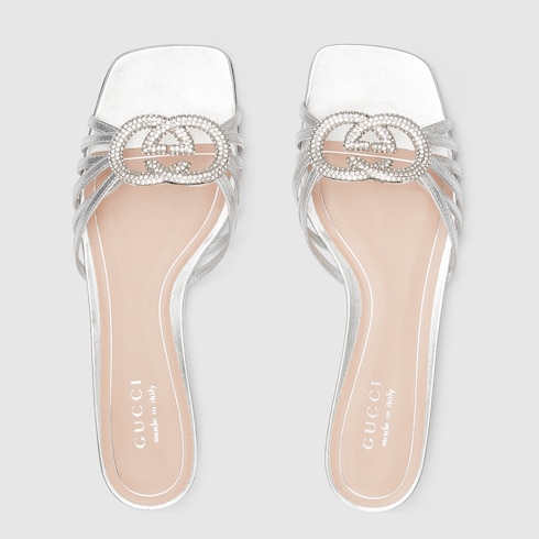 Mules avec détail GG en cristaux pour femme