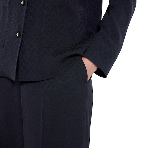 Pantalones de jacquard de seda