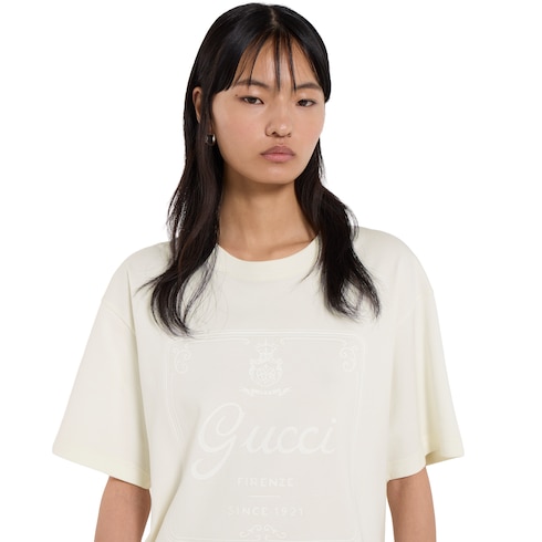 T-shirt in jersey di cotone morbido con stampa