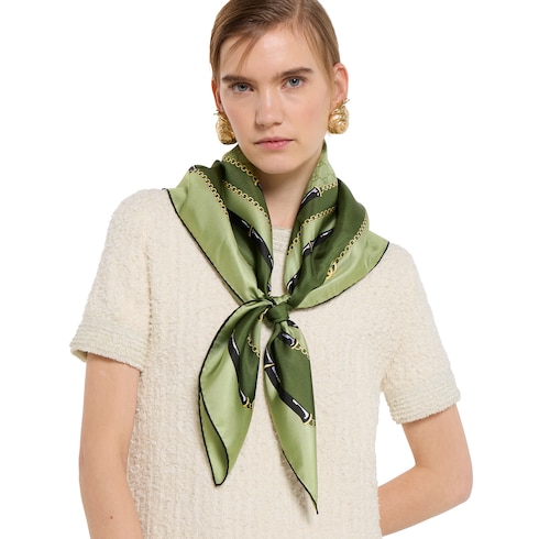 Carré en jacquard de soie GG à imprimé