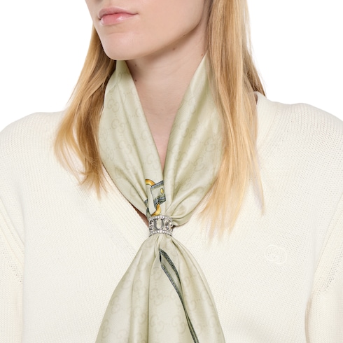 クリスタル付き GUCCI ロゴ スカーフリング