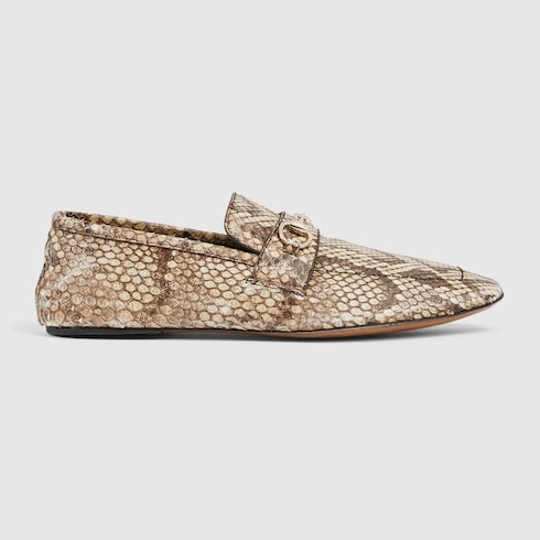 Men's python loafer with Horsebit