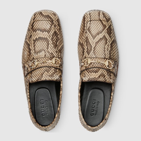 Men's python loafer with Horsebit