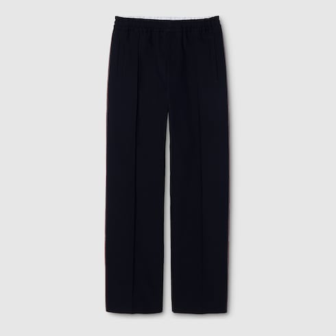Pantalon décontracté en coton à liseré