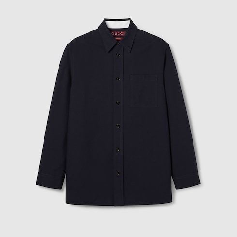 Chemise en coton à liseré avec détail Gucci 