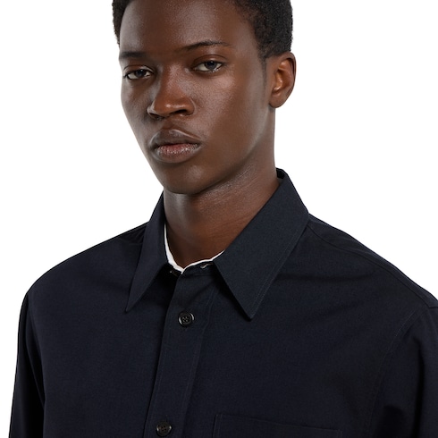 Selvedge cotton shirt with Gucci detail 