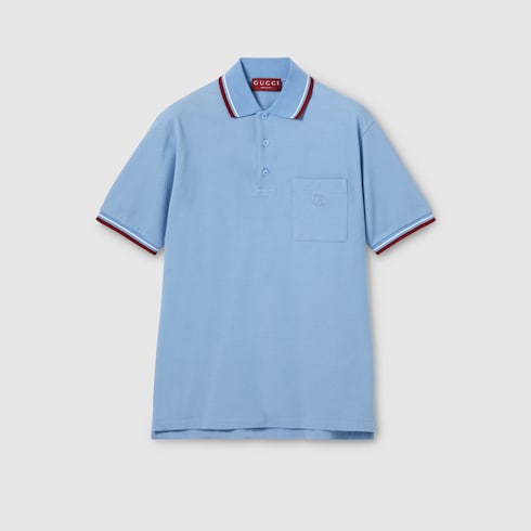 Cotton piquet polo shirt with embroidery