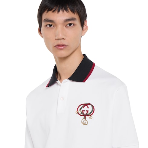 Poloshirt aus Baumwoll-Piqué mit Stickerei 