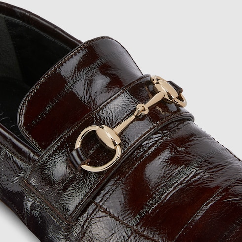 Mocassins en cuir d’anguille avec détail Mors pour homme