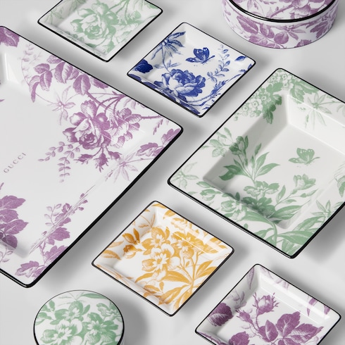 Herbarium print trinket tray set