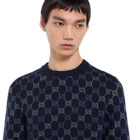 Maglione in maglia di lana doppia GG