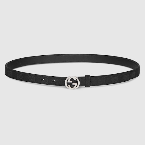 Thin belt with Interlocking G buckle
