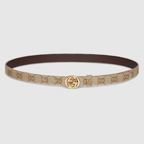 Ceinture fine avec boucle à détail GG enlacés