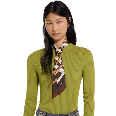 Band aus Seidentwill mit Print