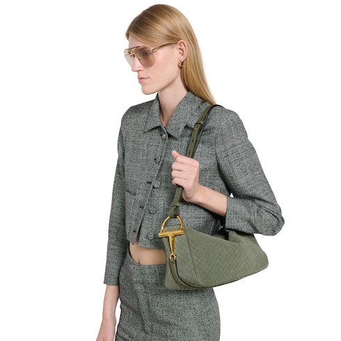 〔グッチ ハーフ ホースビット〕ミディアム ショルダーバッグ