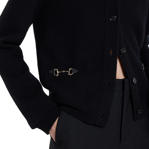 Cardigan aus feiner Wolle mit GG Kristallen