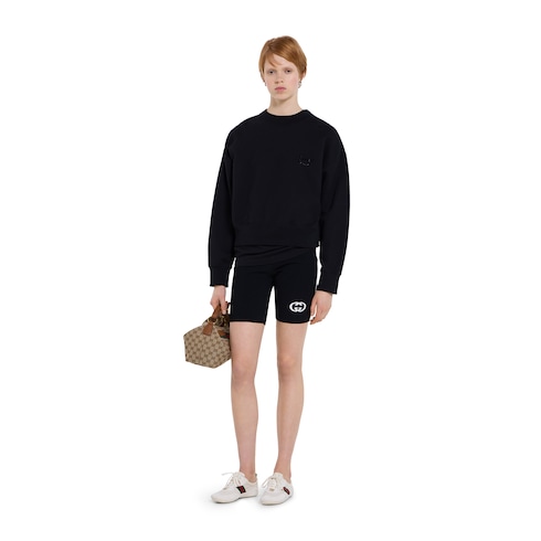 Cotton jersey sweatshirt with embroidery