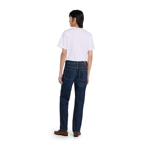 Pantalón ajustado de denim de algodón