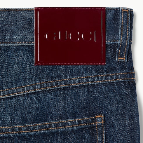 Pantalone slim-fit in denim di cotone