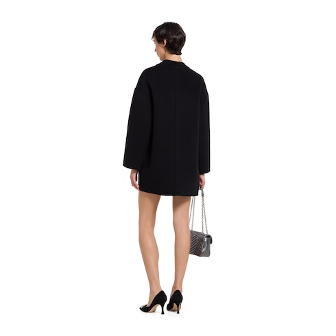 Reversible silk wool coat