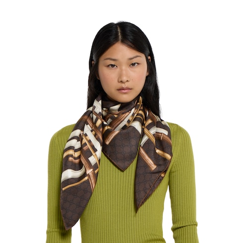 Printed silk twill carré