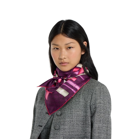 Carré in twill di seta stampato