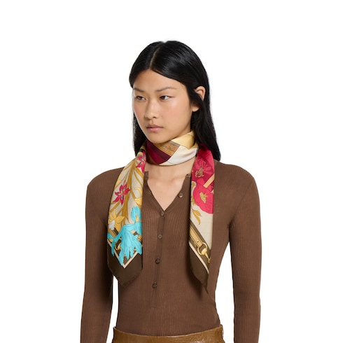 Printed silk twill carré