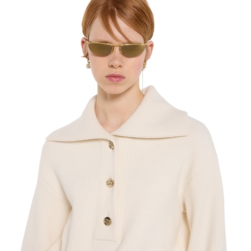 เสื้อสเวตเตอร์ Rib wool cashmere sweater