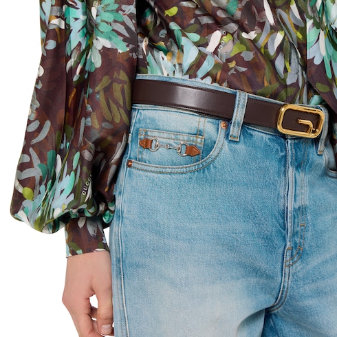 Pantalon évasé en denim de coton délavé