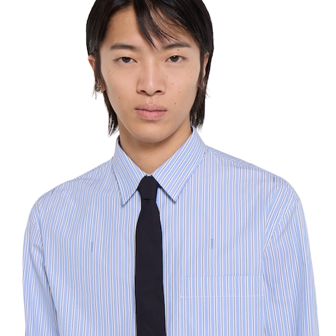 Striped cotton poplin shirt