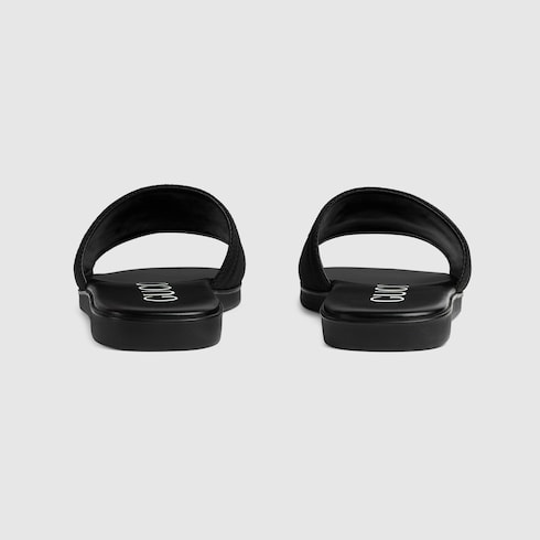 Sandalo slider uomo con logo tono su tono